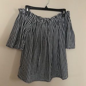 Gingham Off-the-Shoulder Top